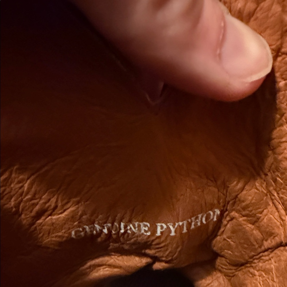 Dan Post Python Print Cowboy Boots - Brown And Cr… - image 5